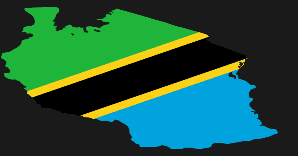 Tanzania map and flag