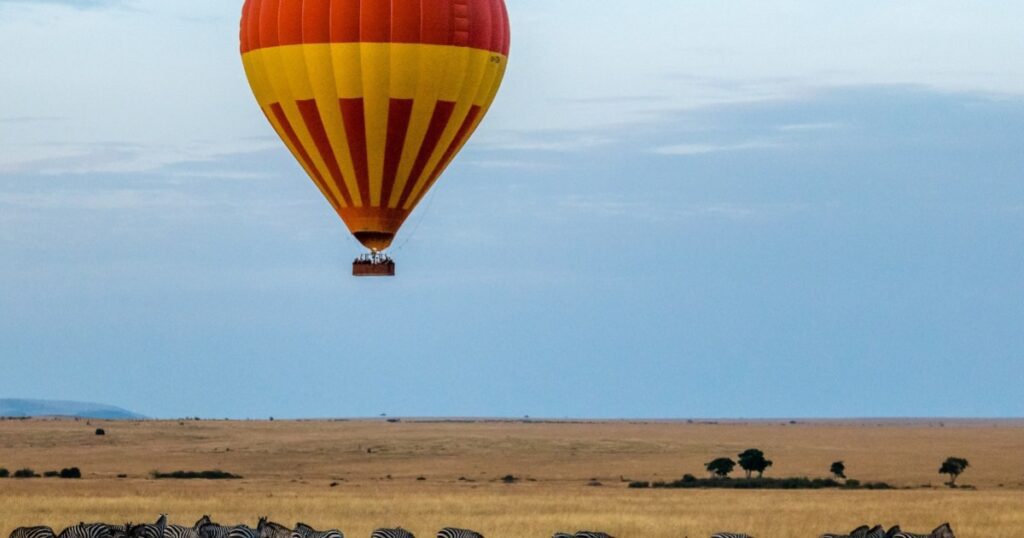 Hot air balloon experience in Tanzania.