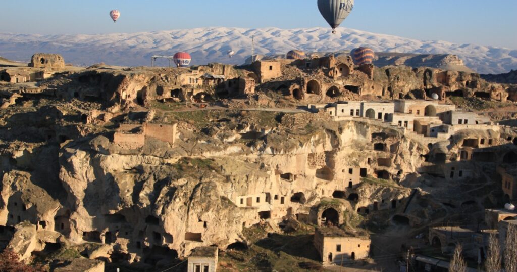 Cappadocia with an amazing view of the air balloons
