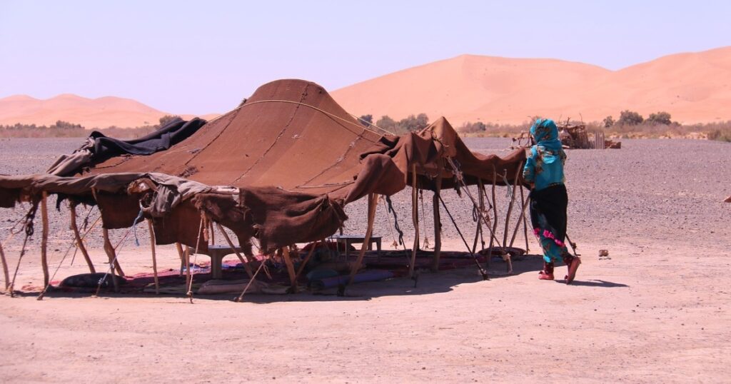 The Berber tents in Merzouga