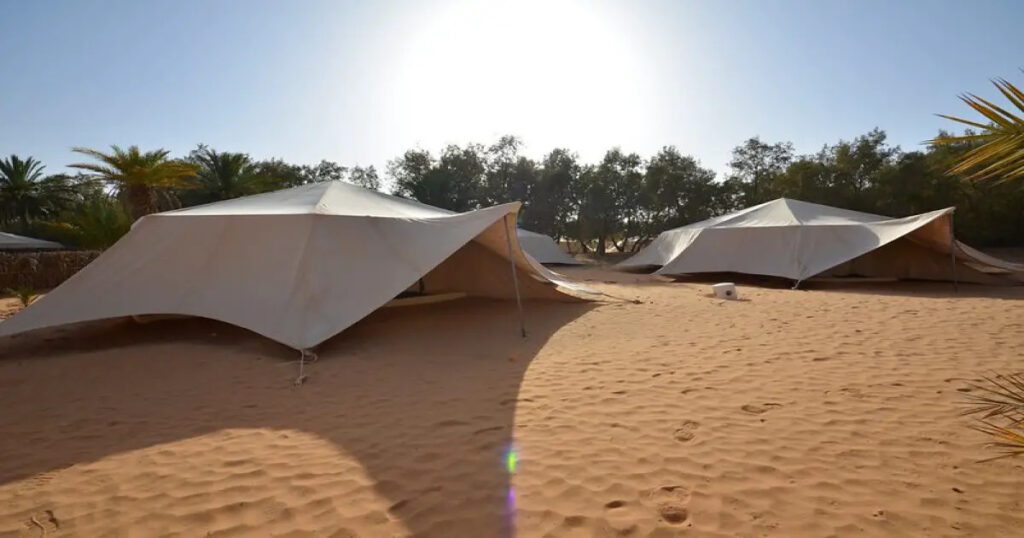 Camp in Tunisia desert