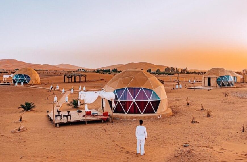Dome tents in Merzouga Desert